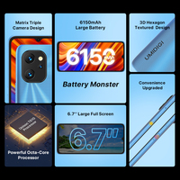 UMIDIGI Power 7 telefon smartfon z androidem Unisoc T610 RAM 4GB ROM 128GB 6.7 "wyświetlacz 20MP tylna kamera 6150mAh bateria komórkowa 2